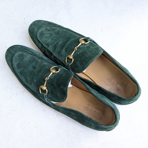 Green Horsebit Loafers Green Suede Men US 12.5 Slip On Leather - Picture 13 of 16